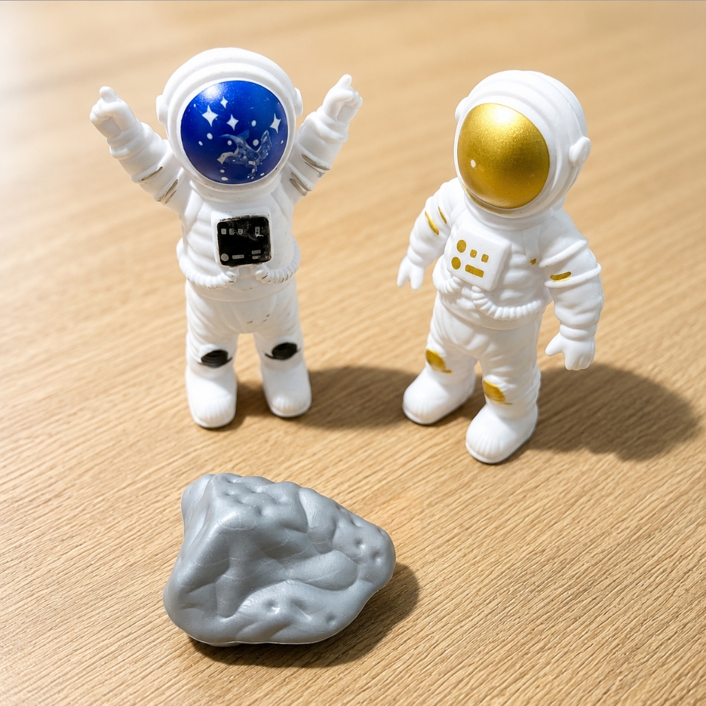Kit 7 Peças Astronautas Brinquedos Espaciais Infantil de Plástico Foguete Satélite Avião — imagem 2 de 2