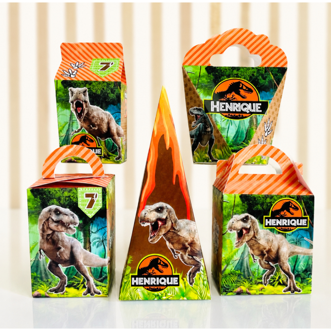 Caixas personalizadas Dinossauro, lembrancinha jurassic world, caixinhas dinossauro