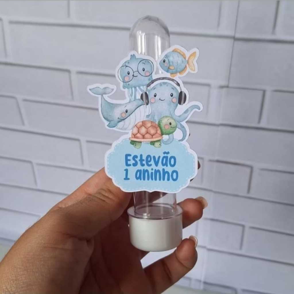 ENVIO RÁPIDO Apliques para Tubete Personalizado Fundo do Mar 40~60  Lembrancinha Infantil Festa Menino