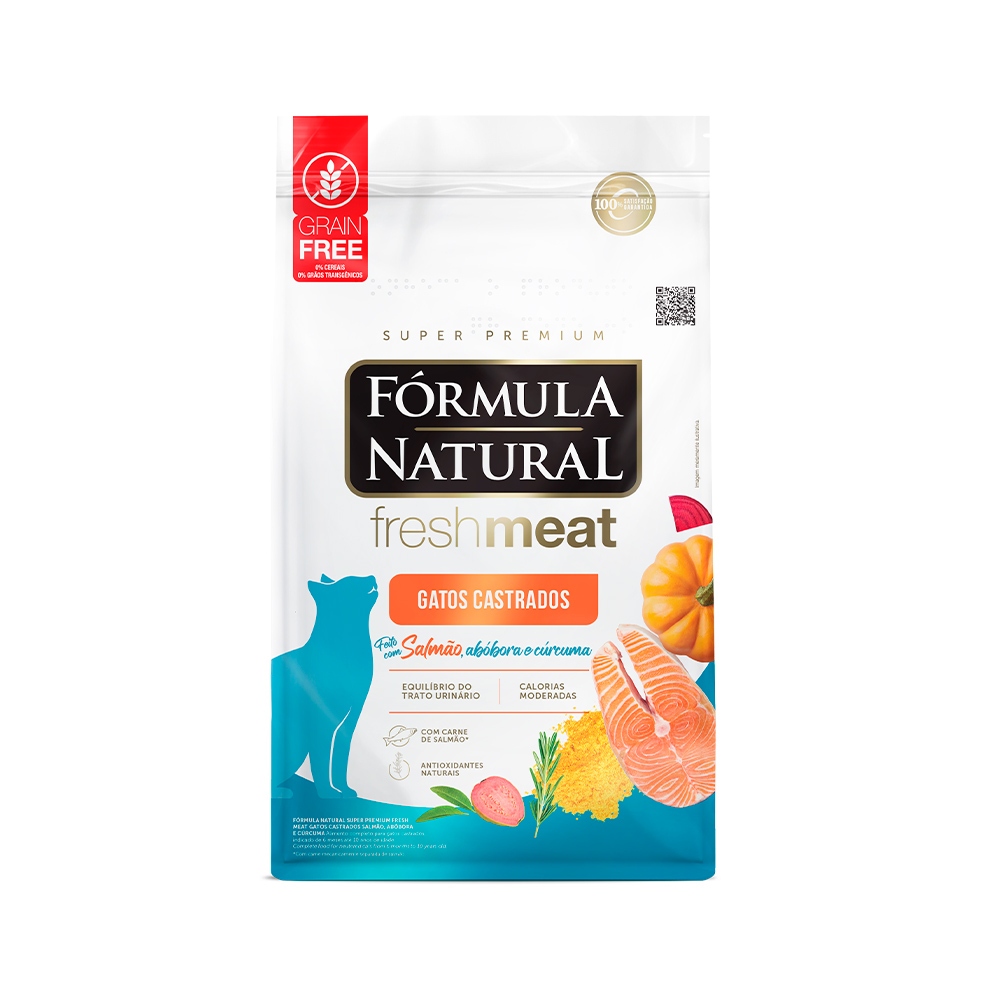 Ração Fórmula Natural Fresh Meat Gatos Castrados Salmão 10,1 kg