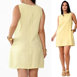 Vestido Sensorial Marrant, ziper alta, bolsos na laterais, adequado para uso diario e pasadizo