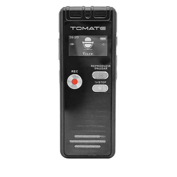 Gravador de Voz Digital 8GB - Tomate MT-556 com Funcionalidade MP3 e Gravação de Ligações