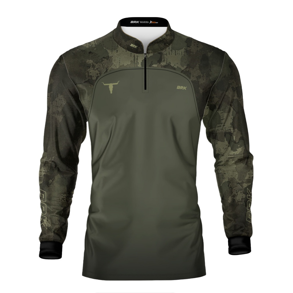 Camisa Camiseta Agro  Brk Camuflada Long Horn Estampas Diversas com Proteção UV