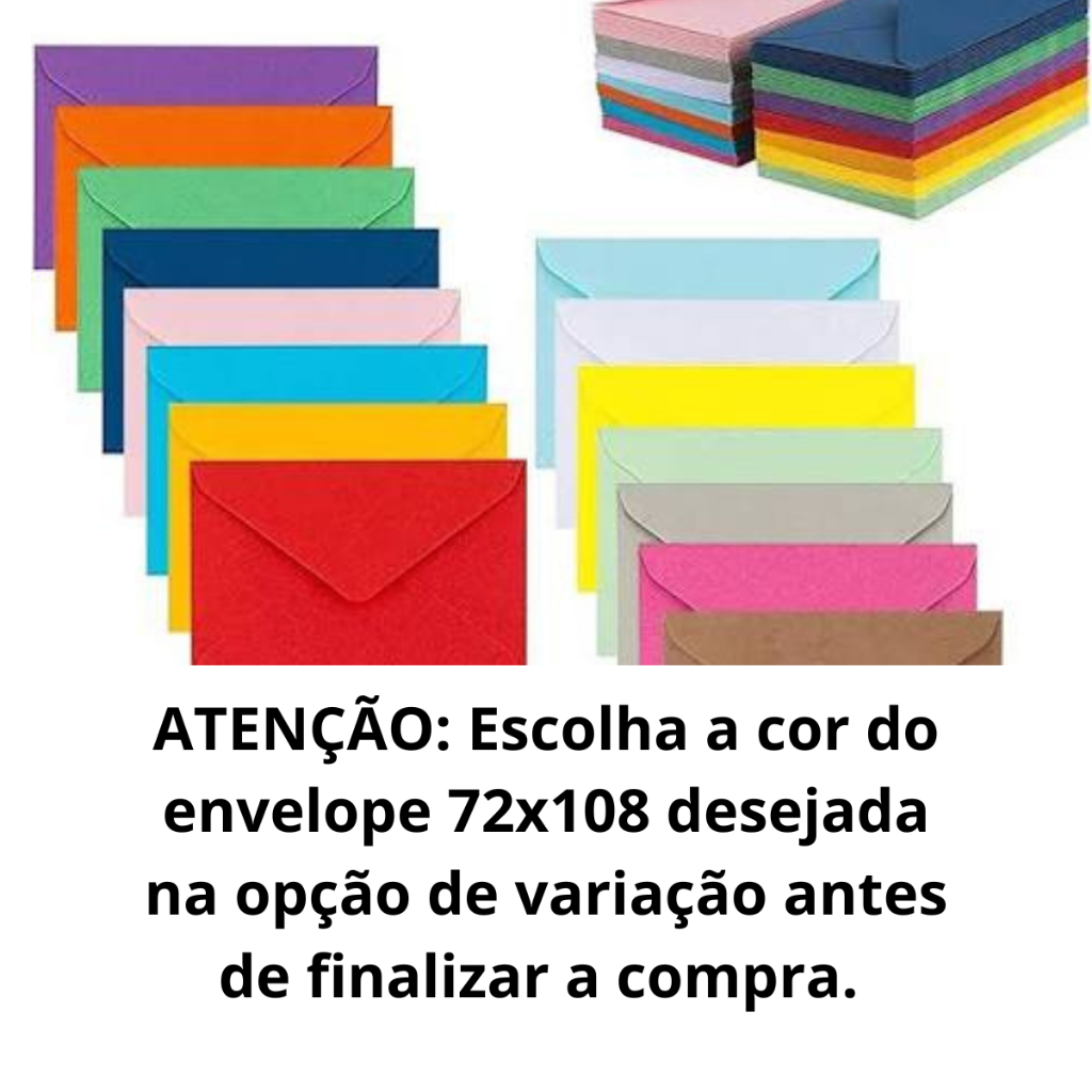 Envelope Visita Color Plus 72x108mm 50 Unid Scrity
