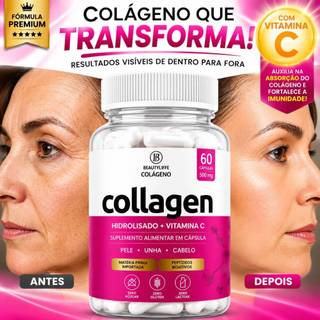 Colágeno Hidrolisado com Peptídeos Bioativos + Acido Hialurônico + Vitamina C - Collagen BeautyLiffe