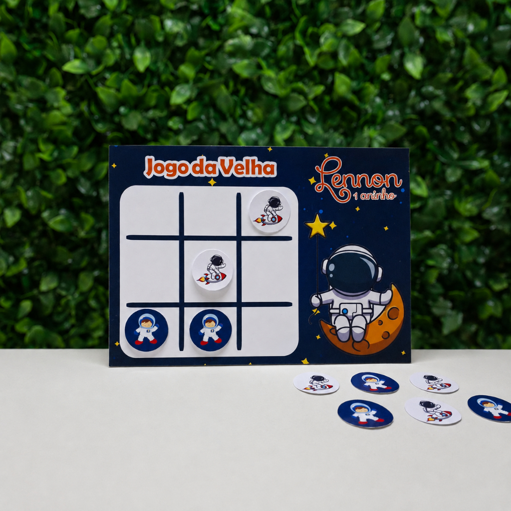 Lembrancinha Personalizada Jogo da Velha Astronauta / Lembrancinha de Aniversário Personalizada Astronauta