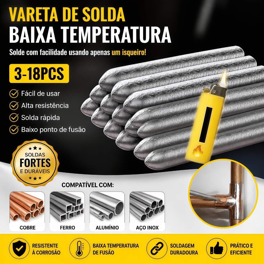 Low temperature soldering rod, soldering, copper, iron, aluminum, repair, fusible agent kit, soldering rod