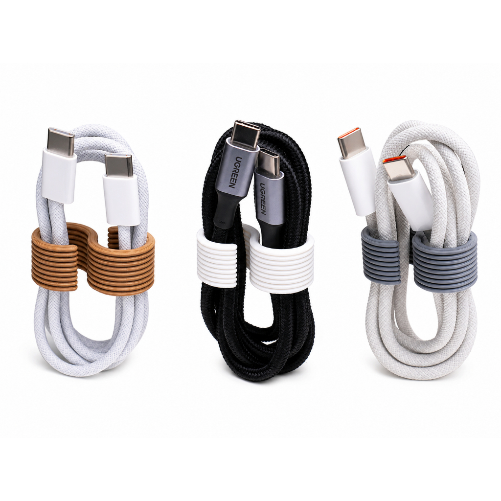 Organizador de Cabos Clipe Passa Fio Reutilizável Impressão 3D | Prendedor para Cabo USB, USB-C, Lightning e Fones