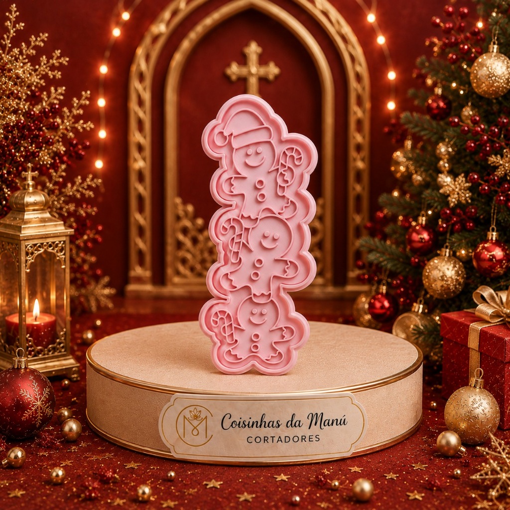 Cortador Biscoito Natal Trio Ginger Natal Bolacha Carimbo Marcador Pasta Americana Biscuit 15cm