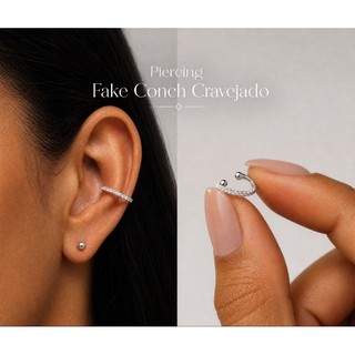 Piercing conch Fake Banhado a ouro ou prata