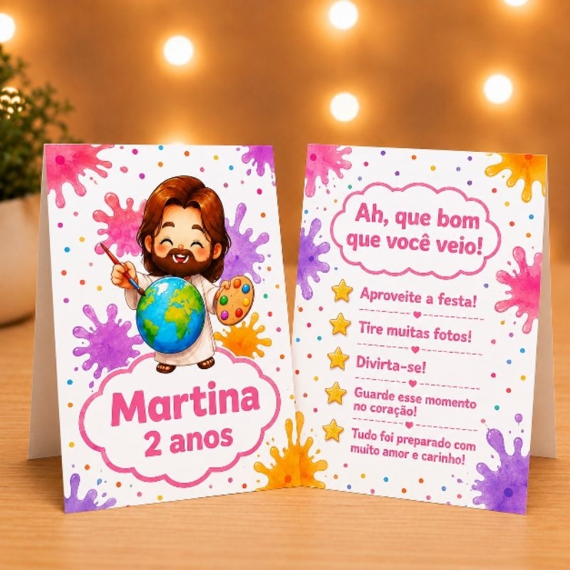 Kit Plaquinha de Agradecimento O Maior Pintor do Mundo - Centro de Mesa - Personalizados - Lembrancinha - Aniversário