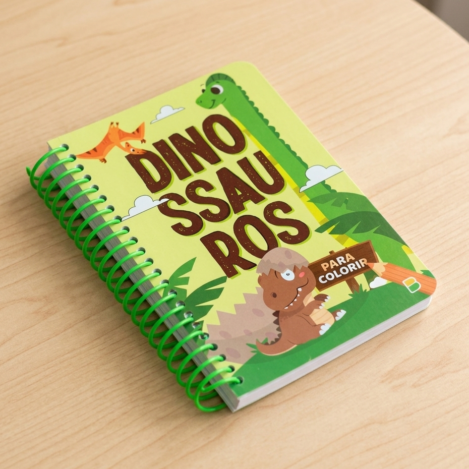 365 Dinossauros Para Colorir Espiral Coordenação motora caderno para colorir