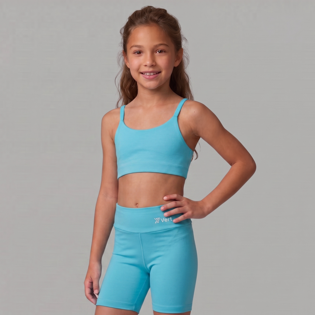 Conjunto Feminino Infantil Top E Short Fitness Para Academia Corrida Treino - Diversas Cores