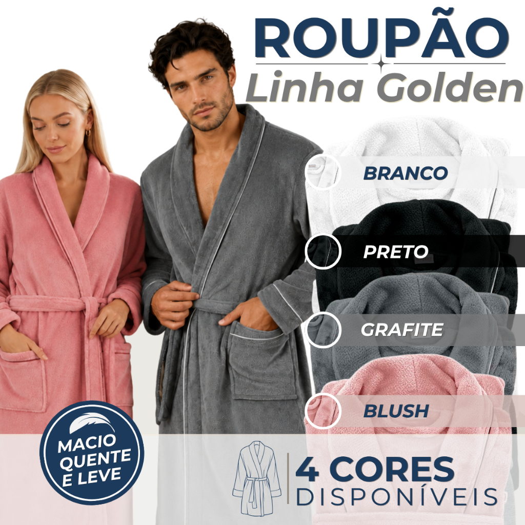 Roupão Flannel Toque Extra Macio Unissex Microfibra Quentinho Inverno Adulto App