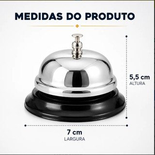 Sino Campainha Metal Mesa Recepção Balcão Sineta Resistente