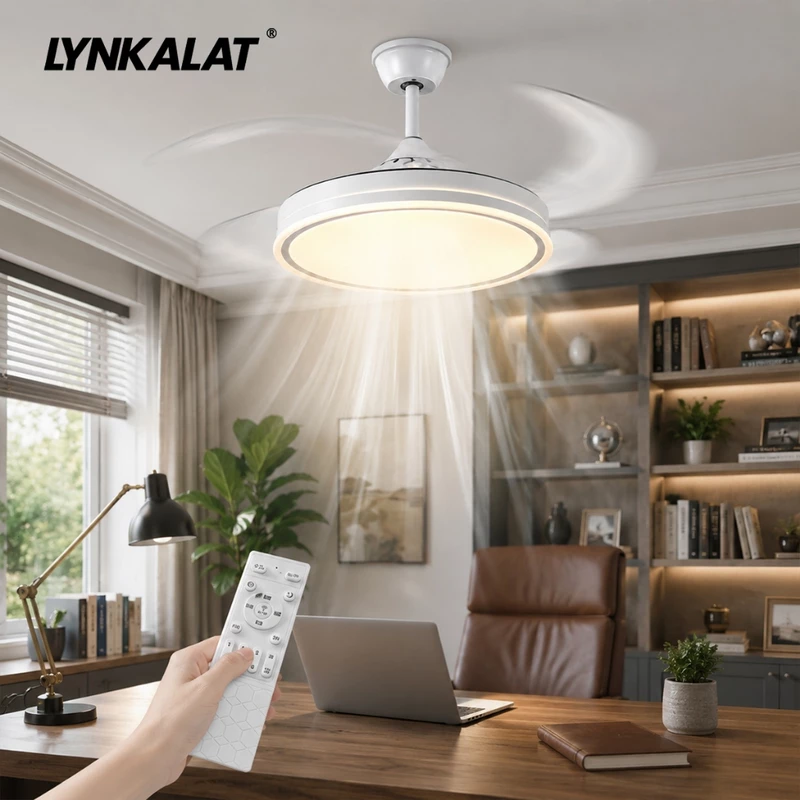 Ventilador de Teto Plafon 6 Pás Retráteis Ultra Silencioso LED — foto 2