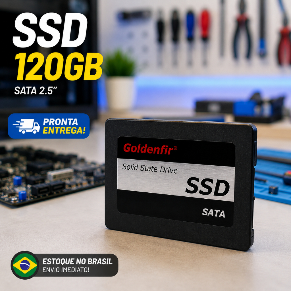SSD 120GB SATA 3 2.5" Goldenfir para Notebook e PC Desktop com ou sem Windows