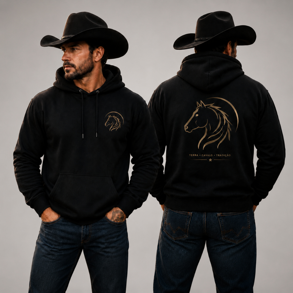 Moletom Agro Western Texas Premium Com Capuz Estampa Luxo Unissex Algodão Confortável Quentinho Blusa de Frio