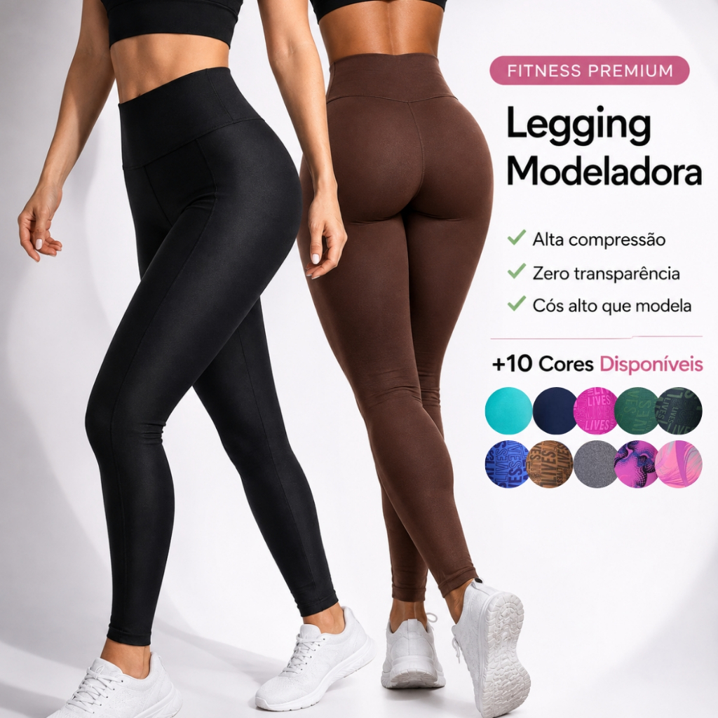 Legging Feminina Suplex Cintura Alta Não transparente e Alta Compreensão– Fitness, Academia e Dia a Dia.