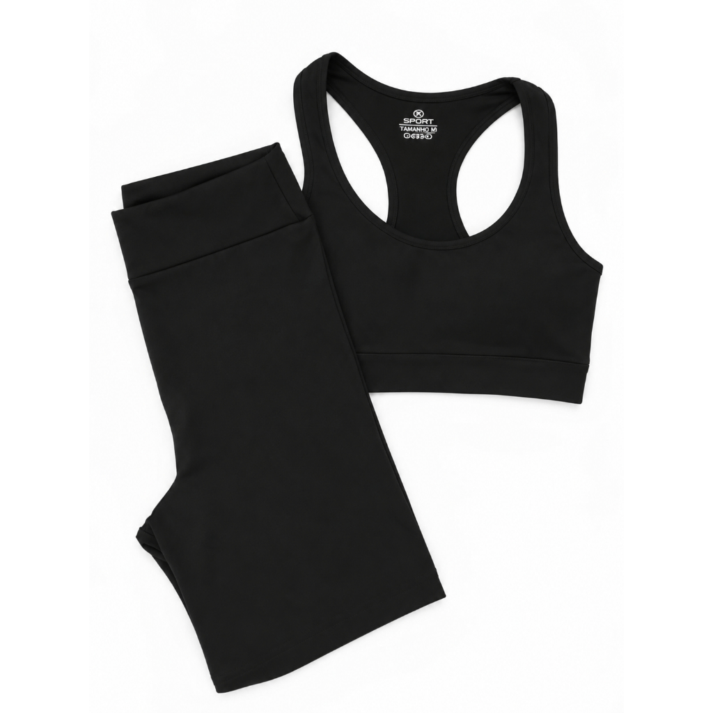 Conjunto Academia Poliamida Fitness Shorts Feminino - Treino - Academia
