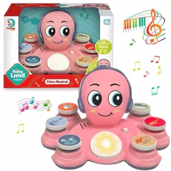 Brinquedo Educativo Polvo Musical Interativo com Sons Luzes Baby Land Cardoso Toys +18 meses