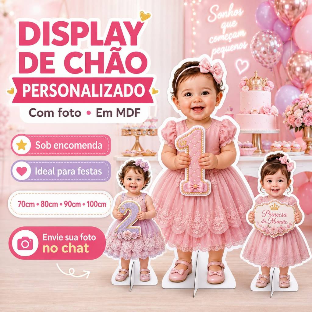 Display De Chão Personalizado Com Foto em MDF Totem Decoração Festa Aniversário