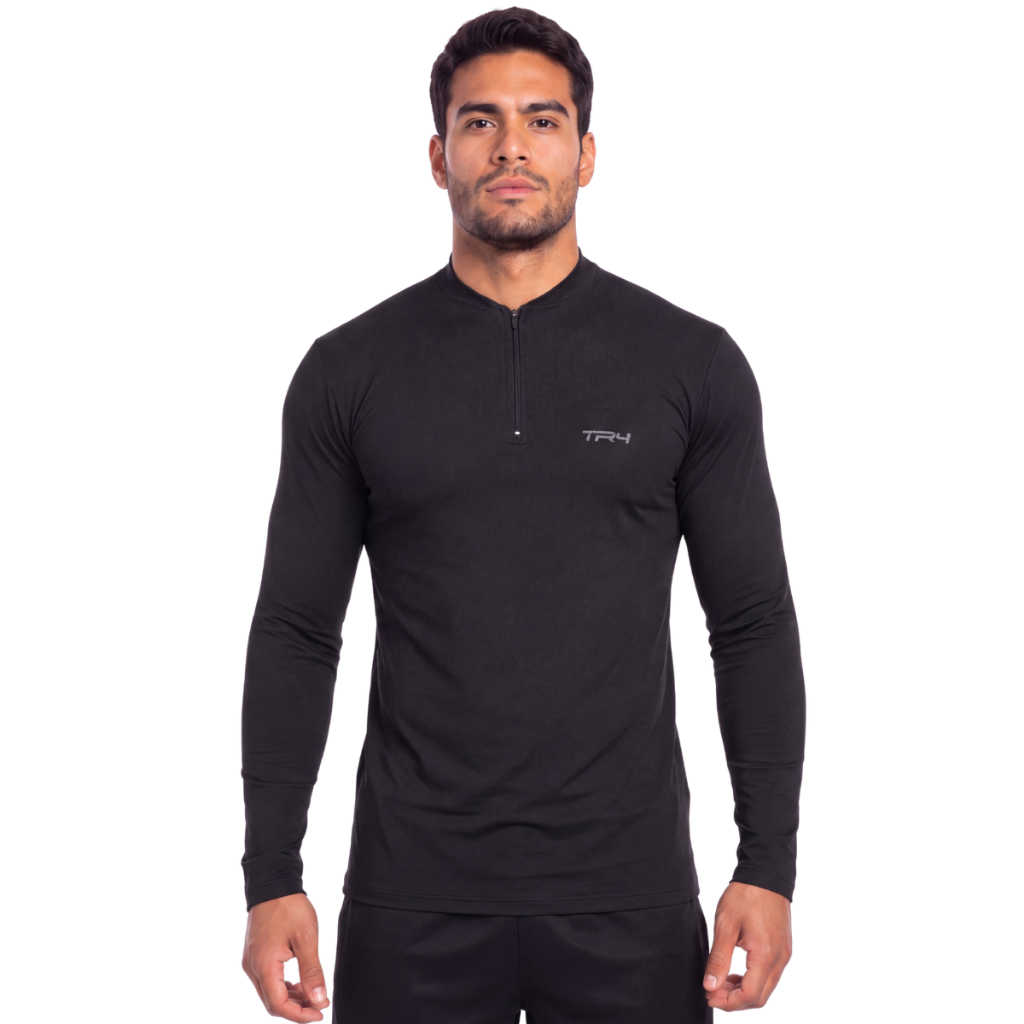 Camisa Blusa Manga Longa Zíper  Térmica Proteção Solar Segunda Pele Dry Fit Leve Confortável