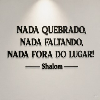 Frase Decorativa De Parede Em Acrílico Espelhado Shalom Sala Quarto