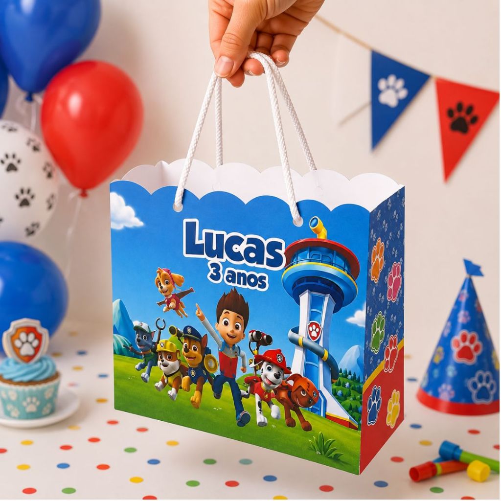 Sacolinha Patrulha Canina - Aniversario - Festa Infantil - Lembrancinhas Personalizadas