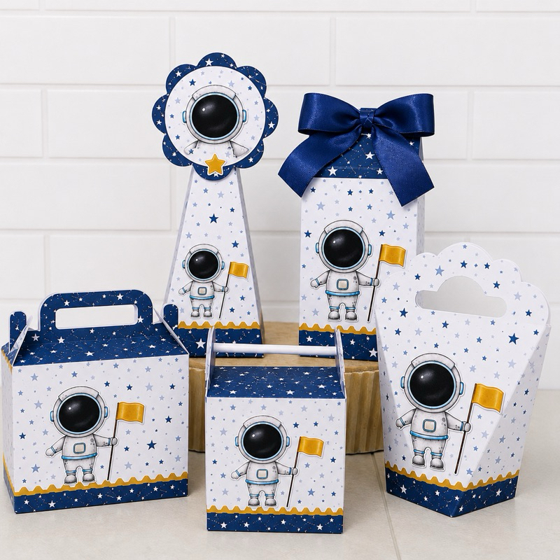 Caixinhas Personalizadas Astronauta Lembrancinha Personalizada Kit Festa