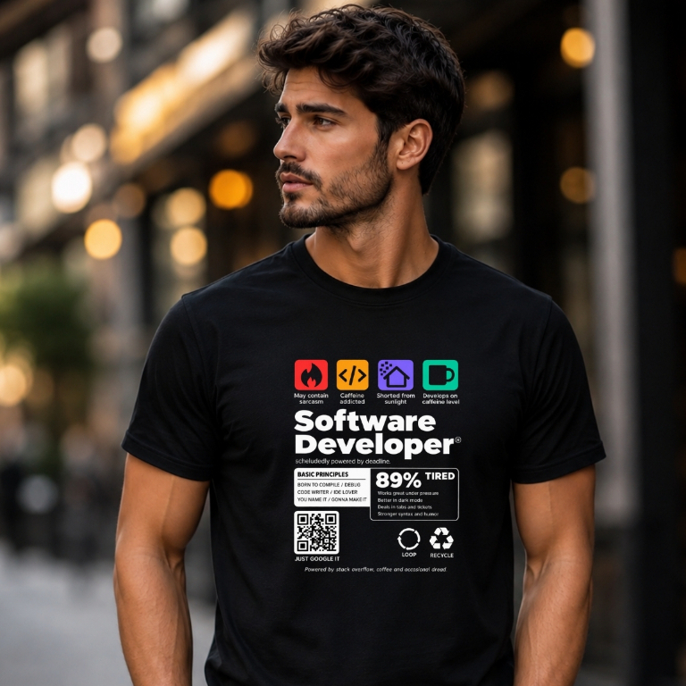 Camiseta Masculina Feminina Software Developer Programador Dev TI