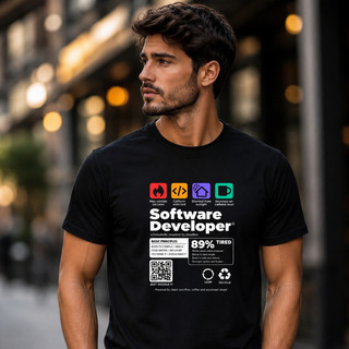 Camiseta Masculina Feminina Software Developer Programador Dev TI