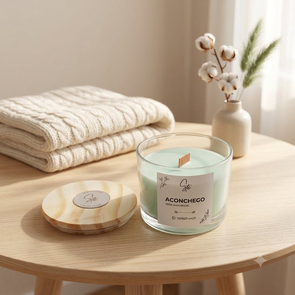 Vela Aromática Artesanal Bamboo Pote com Tampa | 90g