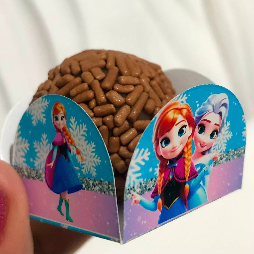 Forminha para Doces Frozen | Porta Brigadeiro e Beijinho | Personalizado Festa Infantil Elsa e Ana