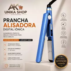 Prancha Alisadora Profissional Digital Iônica 450°F (232°C) Placa Cerâmica 1¼” Bivolt 110/220V