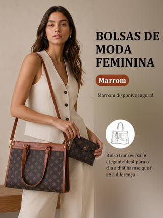 JAMI JAMI Bolsa Tote Grande de Ombro Estampada com Necessaire Espaçosa para Trabalho Faculdade Viagem e Passeio TM9235