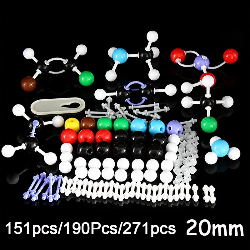 Kit 271 Peças Modelo Molecular Química Orgânica 23mm Material Didático Ensino Química Para Professores e Estudantes