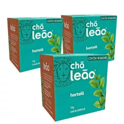 Kit 3un Chá Leão Ervas Básicas Hortelã 10un (16g)