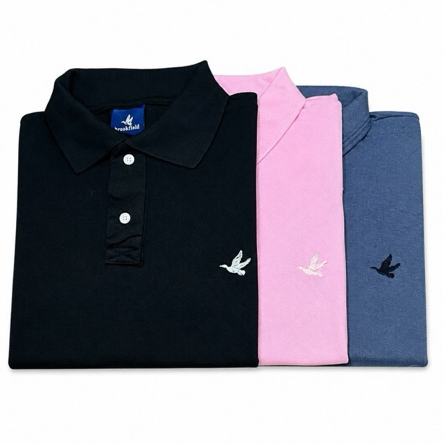 Polo Masculina Brooksfield em Piquet Manga Curta Confortável Casual Social
