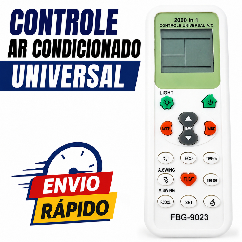 Controle Remoto Universal Ar Condicionado Split 2000 em 1 Consul Gree LG Midea S