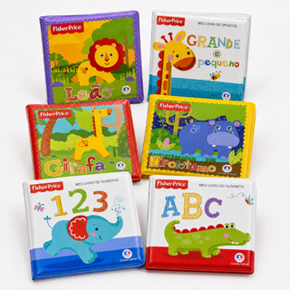 Livros De Banho Bebê Fisher Price Cores Números Opostos E Alfabeto Educativo Divertido