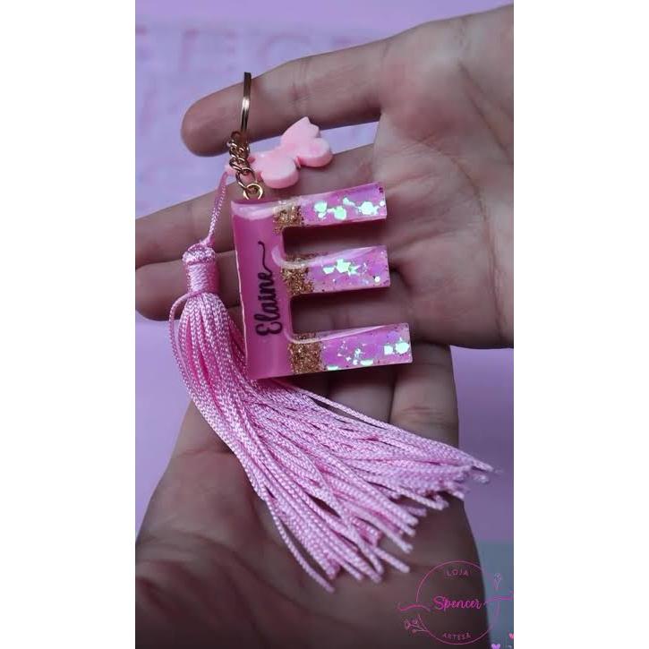 Chaveiro de resina/Chaveiro resinado/Chaveiro personalizado/Resina/Chaveiro Tassel
