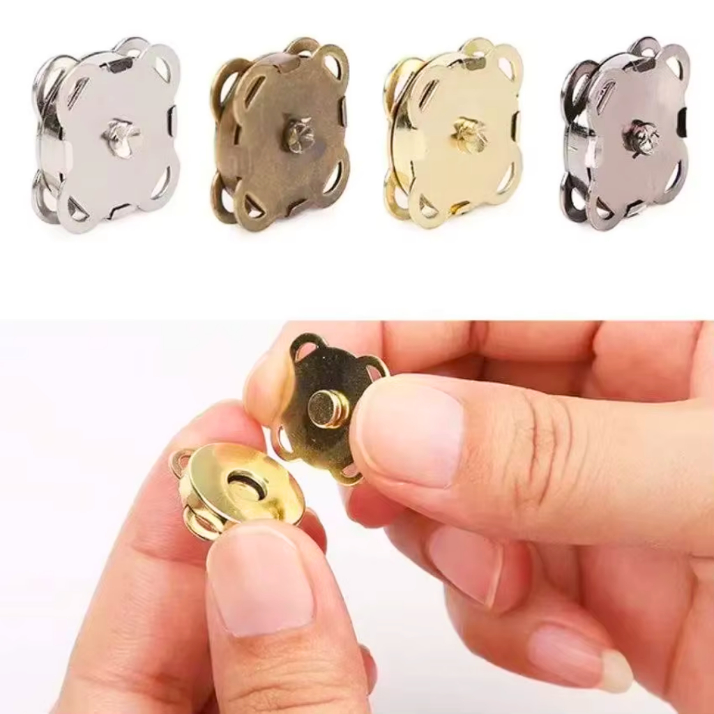 Botao ima Dourado 14mm Kit 10und imantado fecho magnetico para Bolsas Carteiras artesanato — imagem 2 de 2