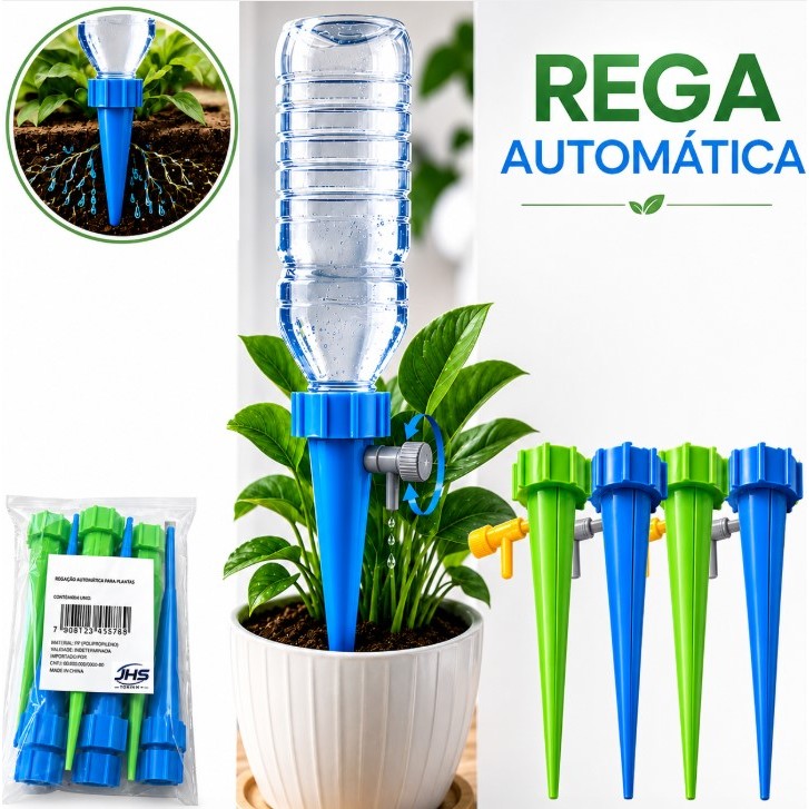 Kit 12/6/3 Gotejador Para Plantas Regador Garrafa Irrigação de Jardim Vaso - Oferta Relampago