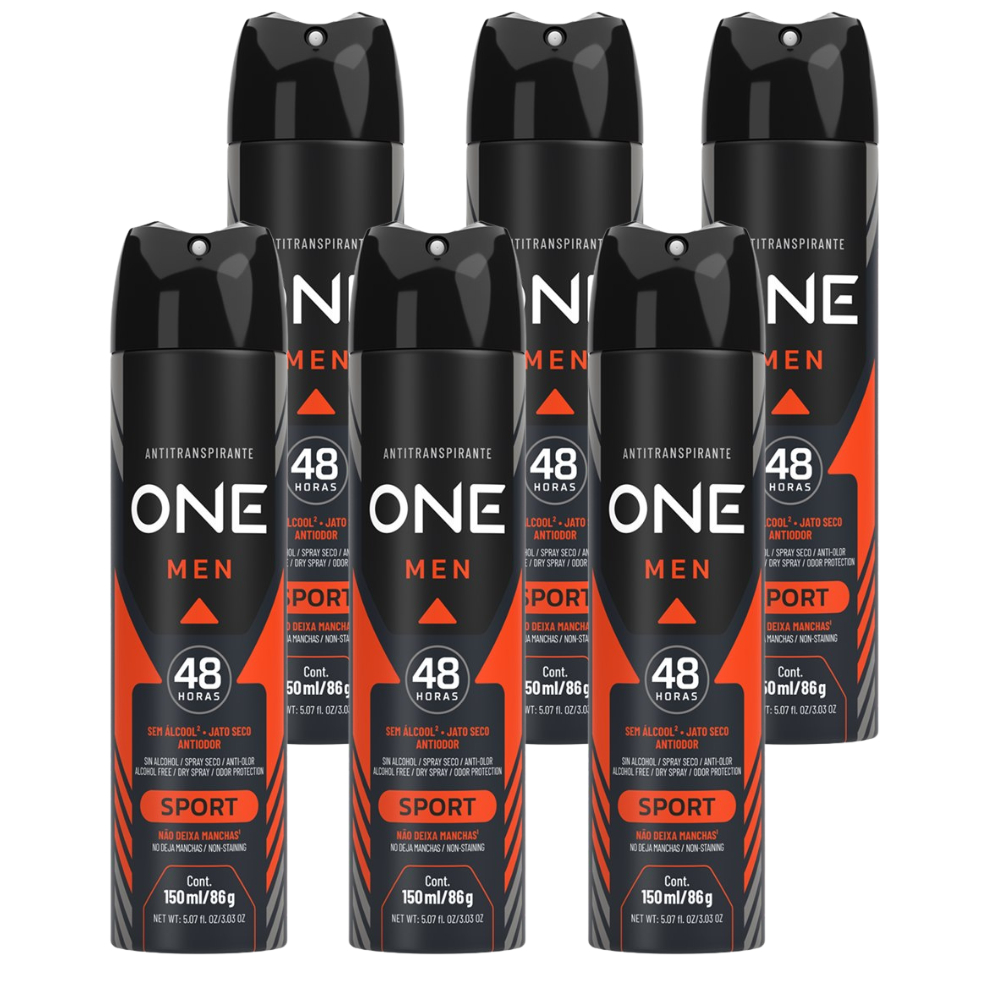 Kit 6 Desodorante Above One Men Sport 150ml