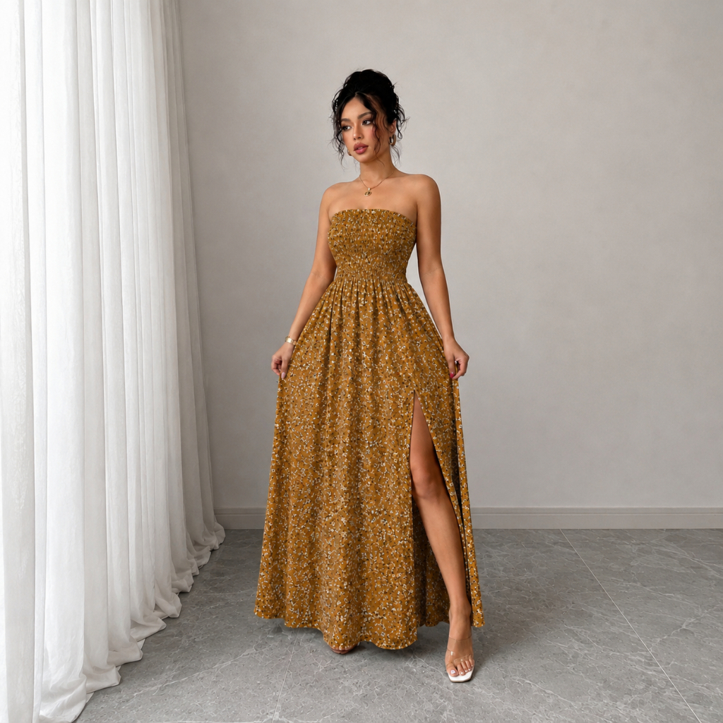 Vestido Longo Tomara Que Caia Fenda Lateral 2026