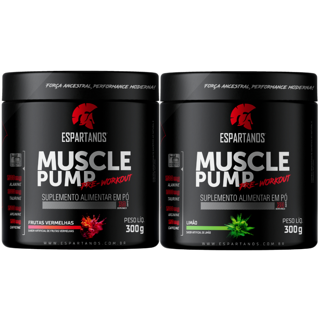 Pré Treino Muscle Pump Suplemento Pre Workout 300g - Espartanos