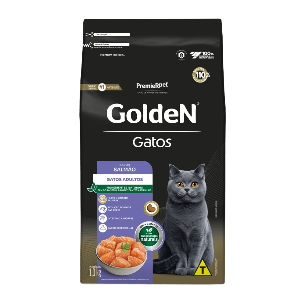 Ração Fórmula Gatos Adultos Salmão 1kg Golden