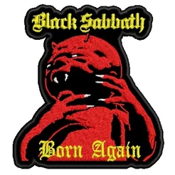 Patch Bordado Banda Black Sabbath Logo Roxo Contorno (Rock, Metal, Doom).