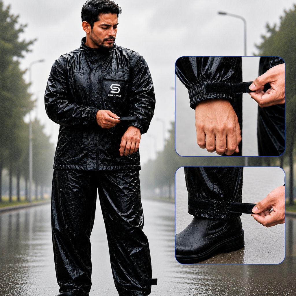 Capa de Chuva para Motoqueiro PVC Impermeável Masculina Jaqueta Calça Motoboy Motociclista Entregador